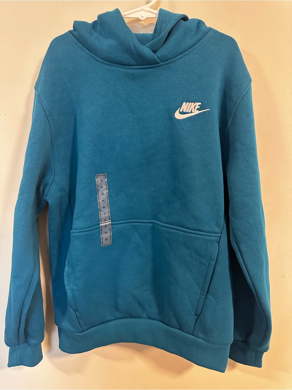 Nike Kids Teal Crewneck Hoodie with White Swoosh
